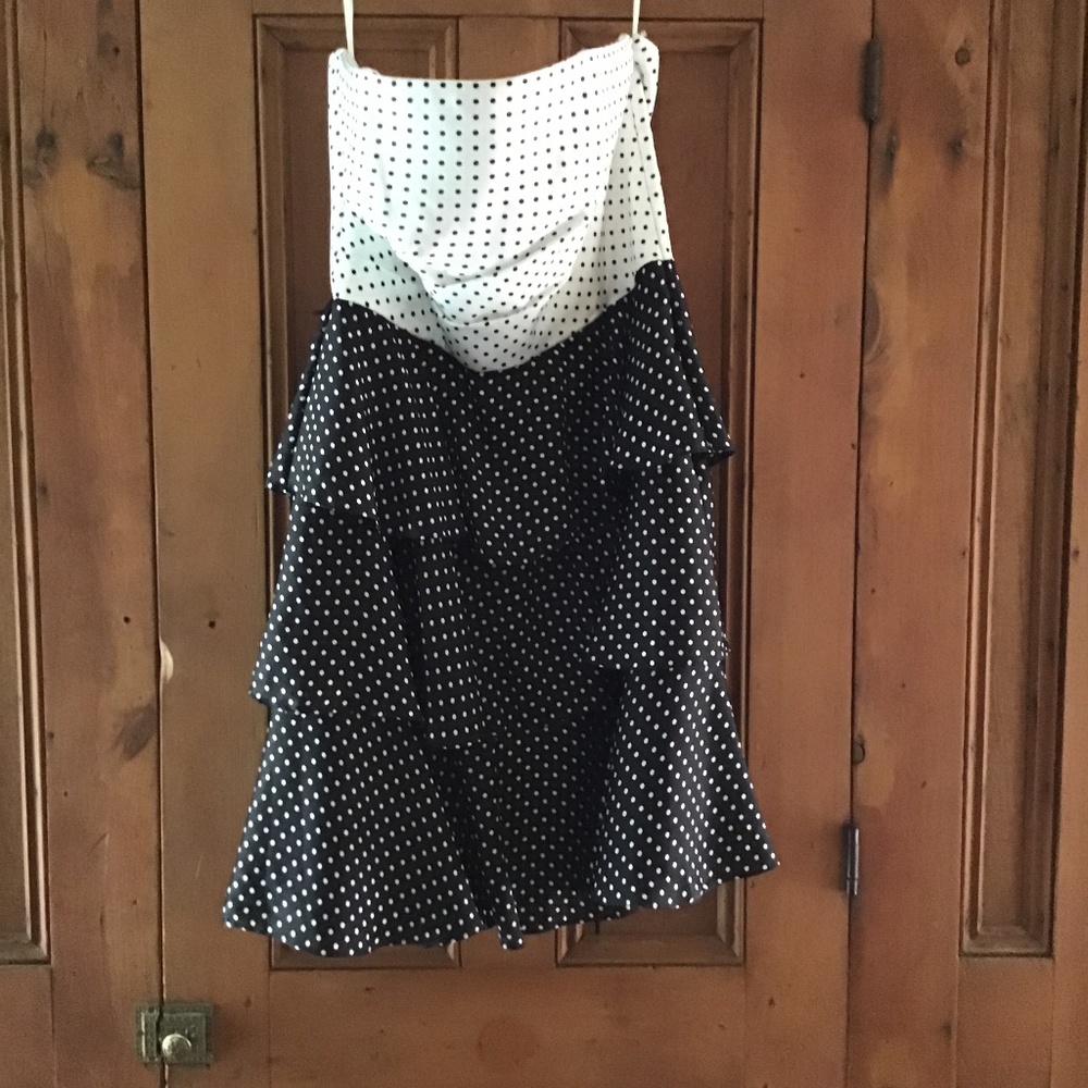 White House black. Market polka dot strapless